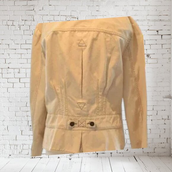 Vintage Faded Glory Off White Jean Jacket with Peplum - Picture 5 of 7